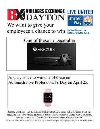 2017 United Way Employee Campaign Giveaway